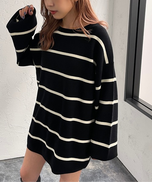 apres jour mignon(アプレジュールミニョン)の「ボーダーチュニック【ZOZOTOWN限定アイテム】(チュニック・レディース・パープル系その他/ブラック系その他/グリーン系その他・フリー/X-LARGE)」の13枚目の写真