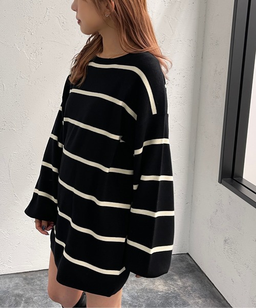 apres jour mignon(アプレジュールミニョン)の「ボーダーチュニック【ZOZOTOWN限定アイテム】(チュニック・レディース・パープル系その他/ブラック系その他/グリーン系その他・フリー/X-LARGE)」の14枚目の写真