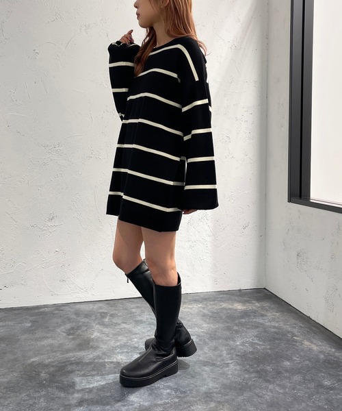 apres jour mignon(アプレジュールミニョン)の「ボーダーチュニック【ZOZOTOWN限定アイテム】(チュニック・レディース・パープル系その他/ブラック系その他/グリーン系その他・フリー/X-LARGE)」の17枚目の写真