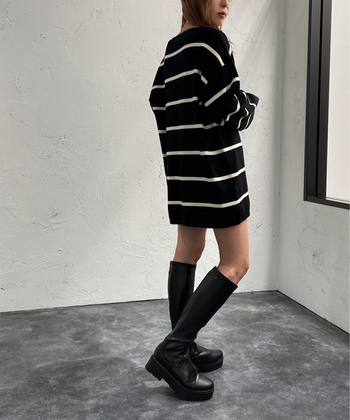 apres jour mignon(アプレジュールミニョン)の「ボーダーチュニック【ZOZOTOWN限定アイテム】(チュニック・レディース・パープル系その他/ブラック系その他/グリーン系その他・フリー/X-LARGE)」の18枚目の写真