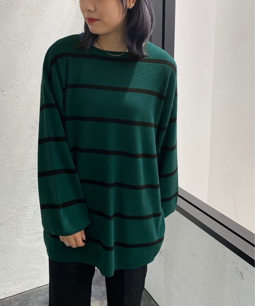 apres jour mignon(アプレジュールミニョン)の「ボーダーチュニック【ZOZOTOWN限定アイテム】(チュニック・レディース・パープル系その他/ブラック系その他/グリーン系その他・フリー/X-LARGE)」の19枚目の写真