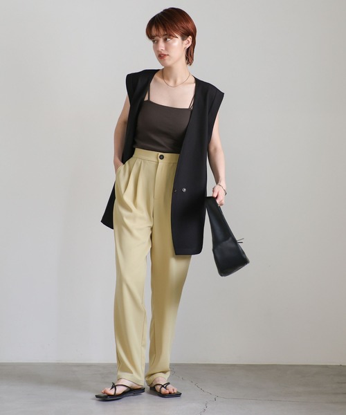 セール】シンプルデザインテーパードパンツ（スラックス）｜select