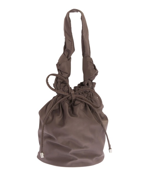 MERCURYDUO(マーキュリーデュオ)の「ワンハンドルナイロン巾着バッグ(ハンドバッグ・レディース・チャコールグレー/ベージュ・FREE)」の3枚目の写真