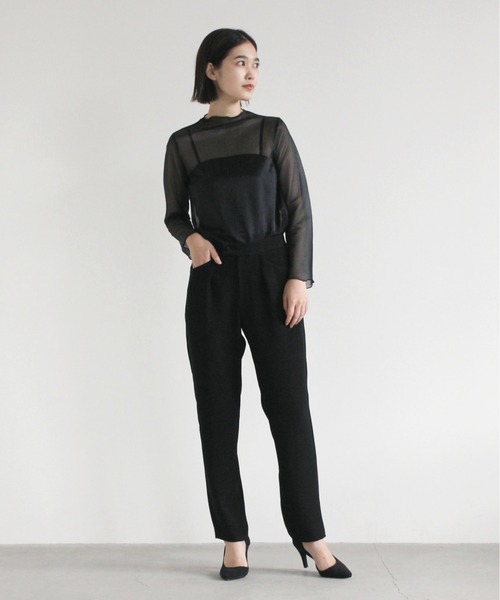 kaene（カエン）の「切り替えストレッチパンツ［ブラックフォーマル・セットアップ対応］（スラックス・レディース・ブラック・40/38/36/34）」の2枚目の写真
