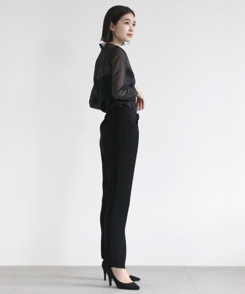 kaene（カエン）の「切り替えストレッチパンツ［ブラックフォーマル・セットアップ対応］（スラックス・レディース・ブラック・40/38/36/34）」の3枚目の写真