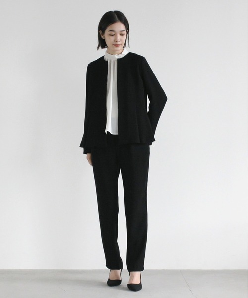 kaene（カエン）の「切り替えストレッチパンツ［ブラックフォーマル・セットアップ対応］（スラックス・レディース・ブラック・40/38/36/34）」の7枚目の写真