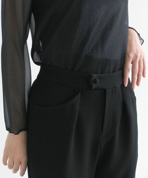 kaene（カエン）の「切り替えストレッチパンツ［ブラックフォーマル・セットアップ対応］（スラックス・レディース・ブラック・40/38/36/34）」の5枚目の写真