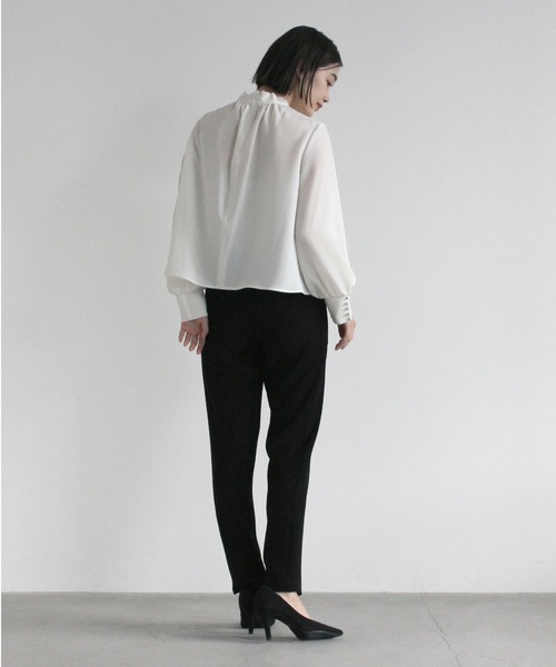 kaene（カエン）の「切り替えストレッチパンツ［ブラックフォーマル・セットアップ対応］（スラックス・レディース・ブラック・40/38/36/34）」の15枚目の写真