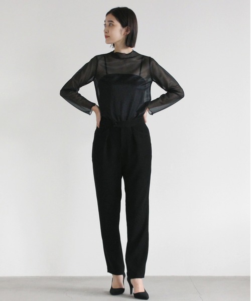 kaene（カエン）の「切り替えストレッチパンツ［ブラックフォーマル・セットアップ対応］（スラックス・レディース・ブラック・40/38/36/34）」の16枚目の写真