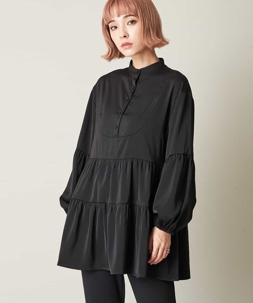 A de a.v.v(アードアー・ヴェ・ヴェ)の「袖ボリュームティアードブラウス(シャツ/ブラウス・レディース・サンドベージュ/アイボリー/ブラック・36/38)」の12枚目の写真