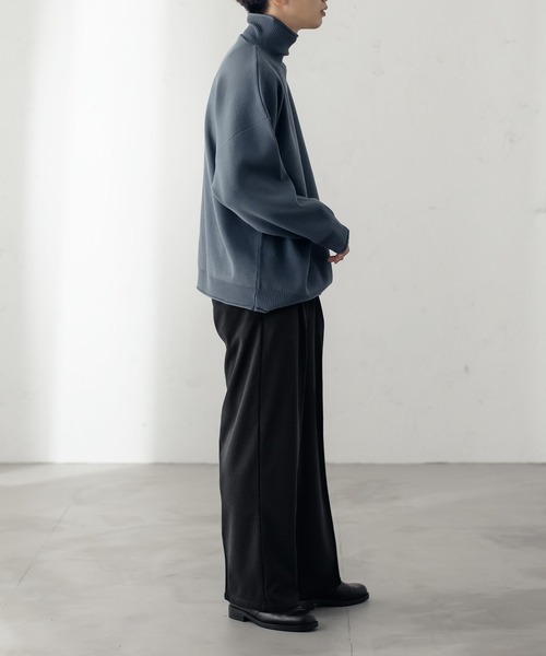 epnok(エプノック)の「ヘリンボーンワイドストレートパンツ(スラックス・メンズ・ブラック/ベージュ・SMALL/MEDIUM/LARGE)」の6枚目の写真