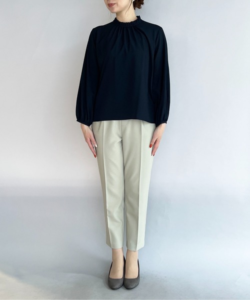 PICCIN（ピッチン）の「衿フリルギャザーブラウス（シャツ/ブラウス・レディース・ライトグレー/ネイビー/オフホワイト・M）」の18枚目の写真