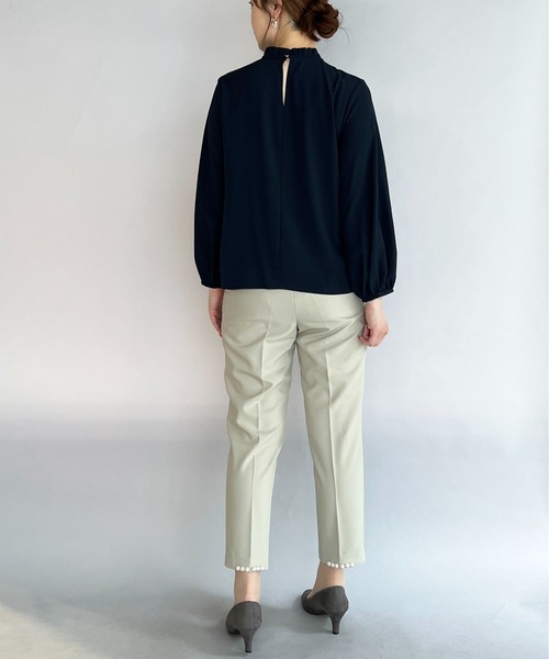 PICCIN（ピッチン）の「衿フリルギャザーブラウス（シャツ/ブラウス・レディース・ライトグレー/ネイビー/オフホワイト・M）」の20枚目の写真