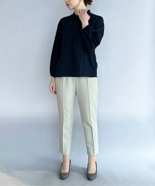 PICCIN（ピッチン）の「衿フリルギャザーブラウス（シャツ/ブラウス・レディース・ライトグレー/ネイビー/オフホワイト・M）」の21枚目の写真