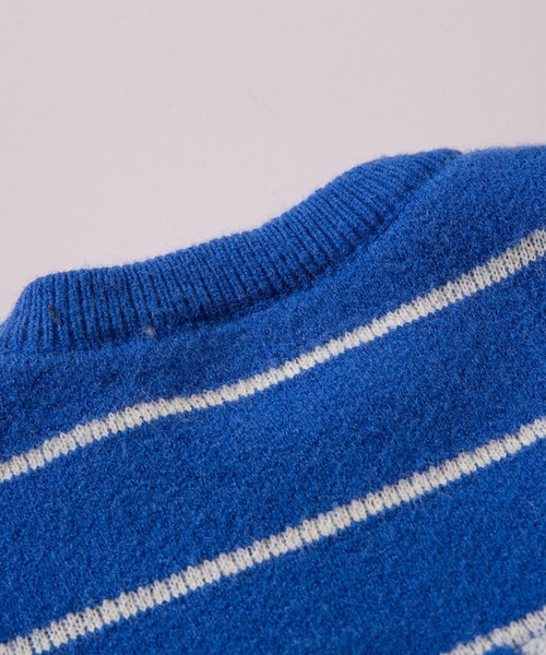 人気商品の入荷速報 入荷Now セール】【HOOK】「溶けたハート」刺繍ボーダーニットセーター トップス