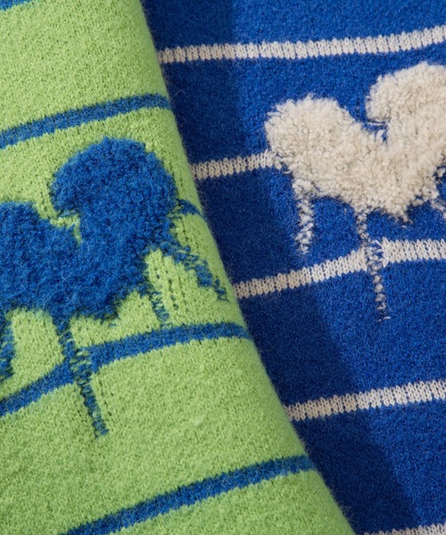 セール】【HOOK】「溶けたハート」刺繍ボーダーニットセーター