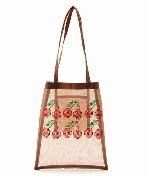 Casselini（キャセリーニ）の「Casselini(キャセリーニ)クロスステッチ風トート（トートバッグ・レディース・ブラウン/サックスブルー/ブラック・FREE）」の9枚目の写真