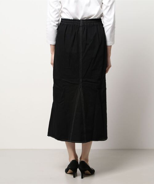 ehka sopo（エヘカソポ）の「配色ステッチマーメイドスカート（スカート・レディース・ブラック/ベージュ/チャコール・ﾌﾘ-）」の4枚目の写真