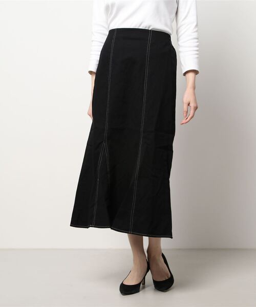 ehka sopo（エヘカソポ）の「配色ステッチマーメイドスカート（スカート・レディース・ブラック/ベージュ/チャコール・ﾌﾘ-）」の7枚目の写真