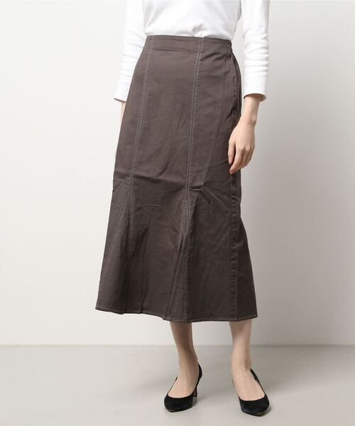 ehka sopo（エヘカソポ）の「配色ステッチマーメイドスカート（スカート・レディース・ブラック/ベージュ/チャコール・ﾌﾘ-）」の8枚目の写真