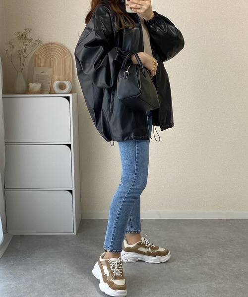 ABITOKYO(アビトーキョー)の「合皮スタンドカラーブルゾン(ブルゾン・レディース・ブラック・FREE)」の18枚目の写真