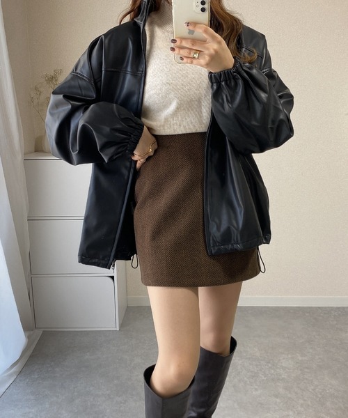 ABITOKYO(アビトーキョー)の「合皮スタンドカラーブルゾン(ブルゾン・レディース・ブラック・FREE)」の22枚目の写真
