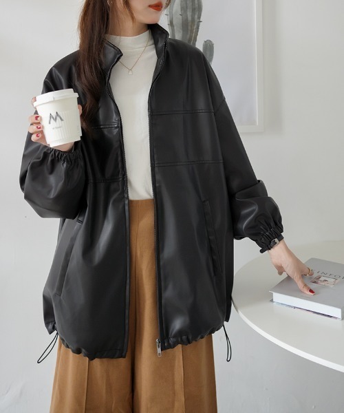 ABITOKYO(アビトーキョー)の「合皮スタンドカラーブルゾン(ブルゾン・レディース・ブラック・FREE)」の15枚目の写真