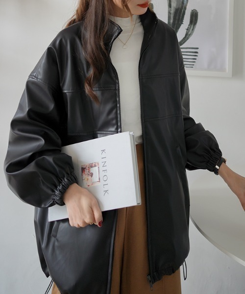 ABITOKYO(アビトーキョー)の「合皮スタンドカラーブルゾン(ブルゾン・レディース・ブラック・FREE)」の17枚目の写真
