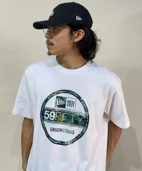 NEW ERA(ニューエラ)の「NEW ERA/ニューエラ ユーティリティ ボタニカル柄 ロゴプリントTシャツ 13061434/13061435(Tシャツ/カットソー・メンズ・ブラック/ホワイト・M/XL/L)」の7枚目の写真