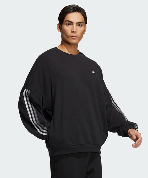 adidas（アディダス）の「シティ スウェット トップ  / アディダス（スウェット・メンズ・ブラック/ヘザーグレー/ダークブルー・MEDIUM/LARGE/X-LARGE/XX-LARGE/SMALL/XXX-LARGE）」の4枚目の写真