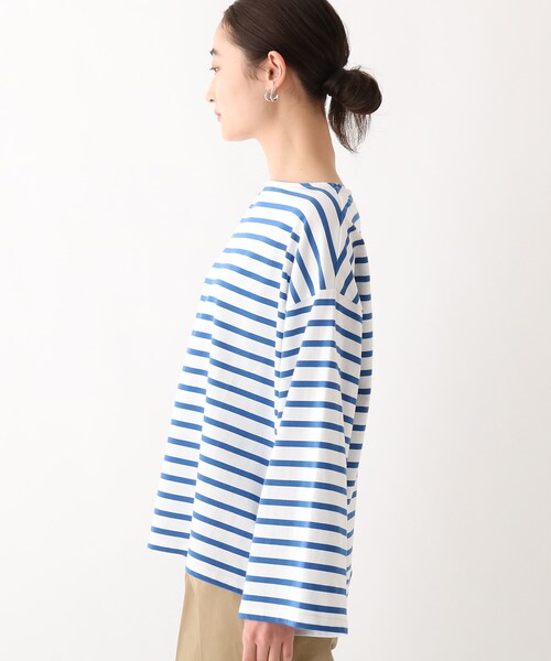 OPAQUE.CLIP（オペークドットクリップ）の「◆【OC】オーガニックコットン度詰天竺 ワイドボーダーカットソー（Tシャツ/カットソー・レディース・ブルー系2/ホワイト系その他3・38/36）」の4枚目の写真