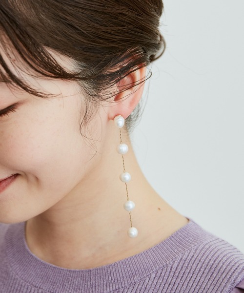 VIS（ビス）の「淡水パールとばしピアス（ピアス（両耳用）・レディース・ホワイト/ホワイト系その他・FREE）」の9枚目の写真