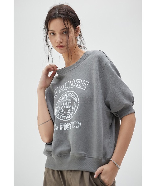A'GEM/9×.kom『LARTIGENT/ラーティゼン』LYPARISSWEATSHIRT/ハーフスリーブスウェットシャツ半袖トレーナー