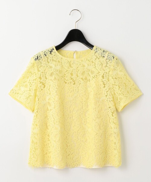 GRACE CONTINENTAL（グレースコンチネンタル）の「レースTeeトップ（Tシャツ/カットソー・レディース・キナリ/イエロー・36/38）」の2枚目の写真