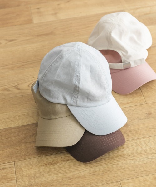 URBAN RESEARCH（アーバンリサーチ）の「コットンリネンキャップ（キャップ・レディース・ライトブルー/ベージュ/ホワイト/ピンク/ブラウン・-）」の6枚目の写真