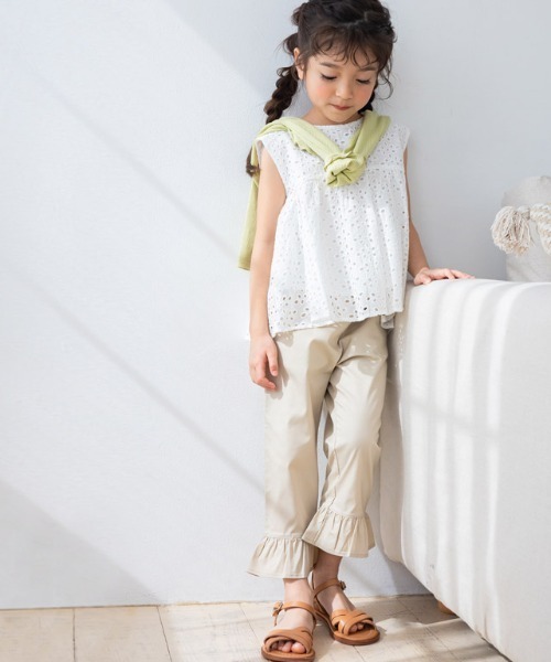 kidsヘムフレアカプリパンツ