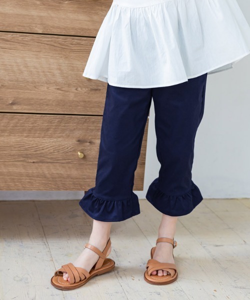 kidsヘムフレアカプリパンツ
