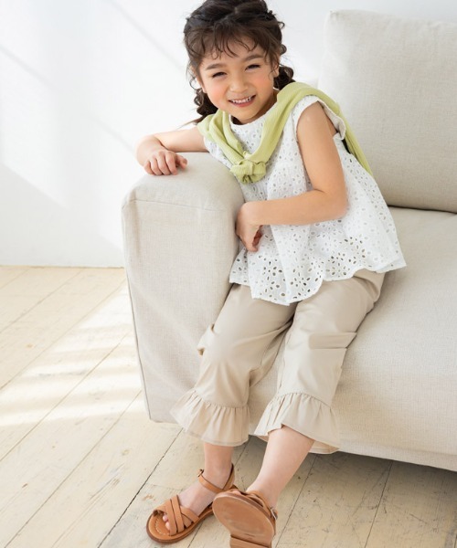 kidsヘムフレアカプリパンツ