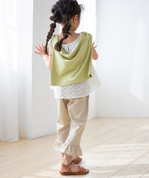 kidsヘムフレアカプリパンツ