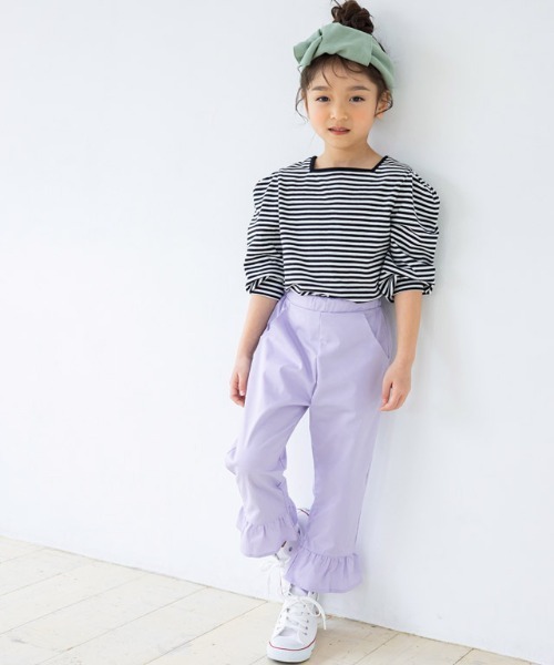 kidsヘムフレアカプリパンツ