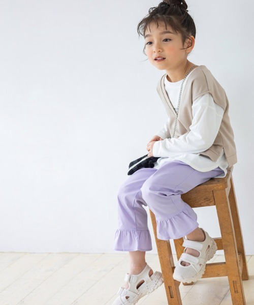 lulpini（ルルピー二）の「kids ヘムフレアカプリパンツ（その他パンツ・キッズ・ベージュ/ネイビー/ラベンダー・S/M/L）」の10枚目の写真