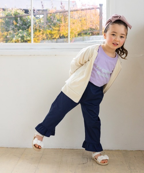 lulpini（ルルピー二）の「kids ヘムフレアカプリパンツ（その他パンツ・キッズ・ベージュ/ネイビー/ラベンダー・S/M/L）」の8枚目の写真