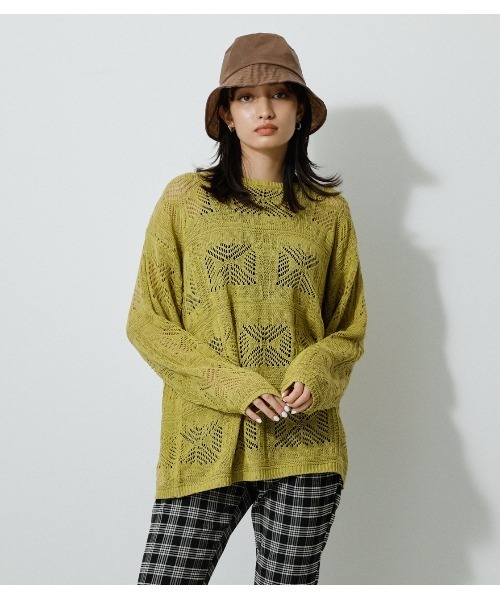 BACK SLIT CROCHET KNIT/バックスリットクロシェニット（ニット