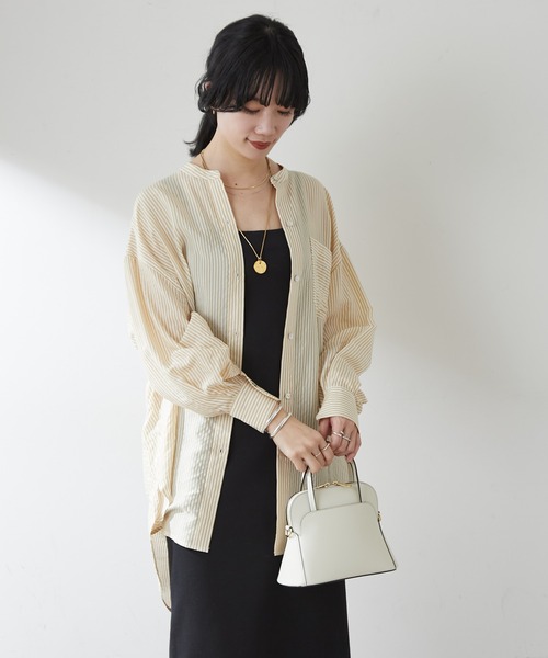 極美品✨SHENERY ウエスタンシアーシャツ　バンドカラー　長袖　ホワイト 極美品✨SHENERY ウエスタンシアーシャツ バンドカラー 長袖