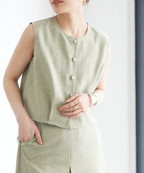 titivate(ティティベイト)の「リネンライクコンパクトトップス(シャツ/ブラウス・レディース・ライトカーキ/イエロー/ライトブラウン/ブラック・S/M)」の14枚目の写真