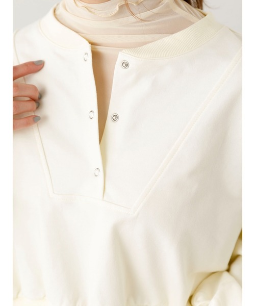 SLURR（スラ―）の「リングドットボタンスウェットプルオーバー（スウェット・レディース・ベージュ/チャコールグレー/アイボリー・FREE）」の10枚目の写真