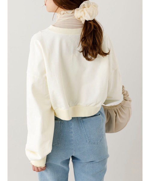 SLURR（スラ―）の「リングドットボタンスウェットプルオーバー（スウェット・レディース・ベージュ/チャコールグレー/アイボリー・FREE）」の5枚目の写真