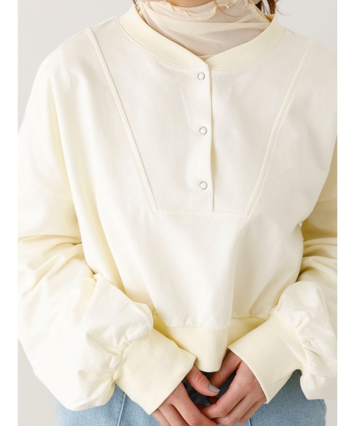 SLURR（スラ―）の「リングドットボタンスウェットプルオーバー（スウェット・レディース・ベージュ/チャコールグレー/アイボリー・FREE）」の11枚目の写真