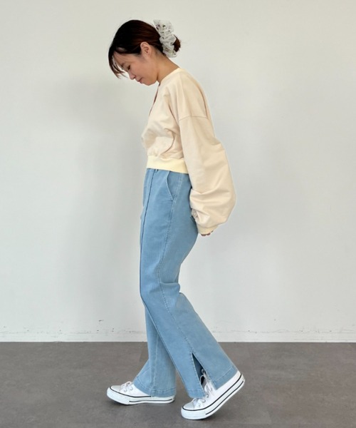 SLURR（スラ―）の「リングドットボタンスウェットプルオーバー（スウェット・レディース・ベージュ/チャコールグレー/アイボリー・FREE）」の22枚目の写真