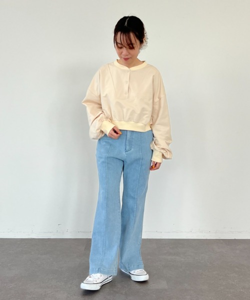 SLURR（スラ―）の「リングドットボタンスウェットプルオーバー（スウェット・レディース・ベージュ/チャコールグレー/アイボリー・FREE）」の20枚目の写真